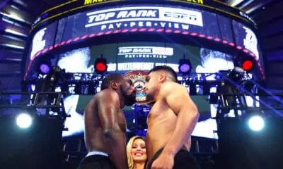 Terence Crawford vs Amir Khan faceoff