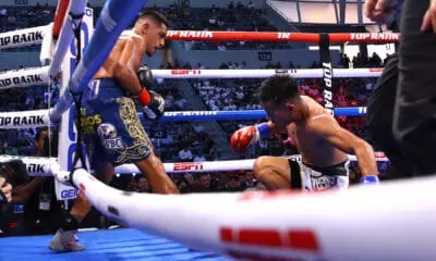 Jessie Magdaleno vs Rafael Rivera knockdown