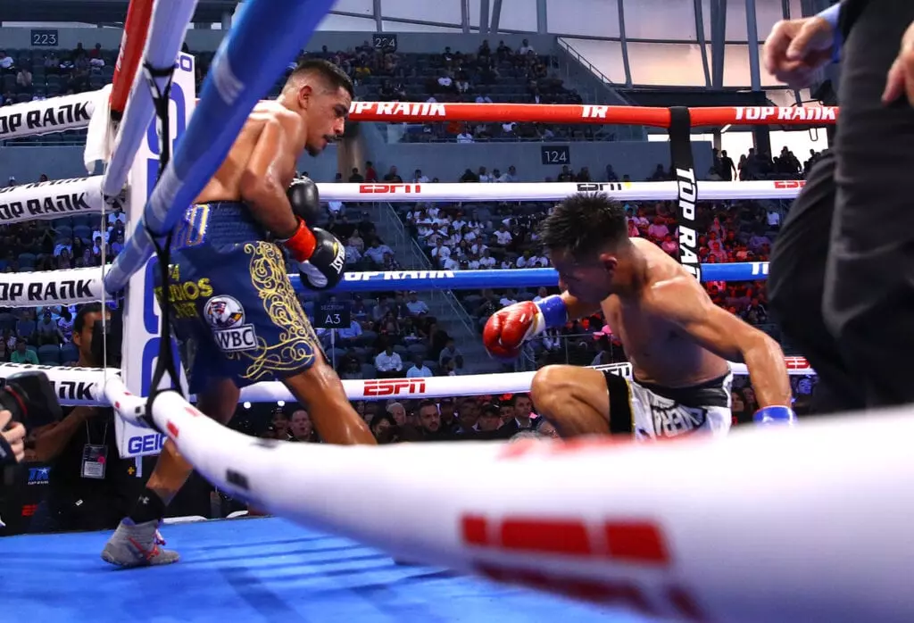 Jessie Magdaleno vs Rafael Rivera knockdown