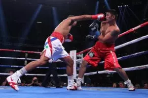 Ceballo in action against Amanov