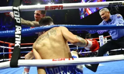 Oscar Valdez vs Adam Lopez 2nd knockdown