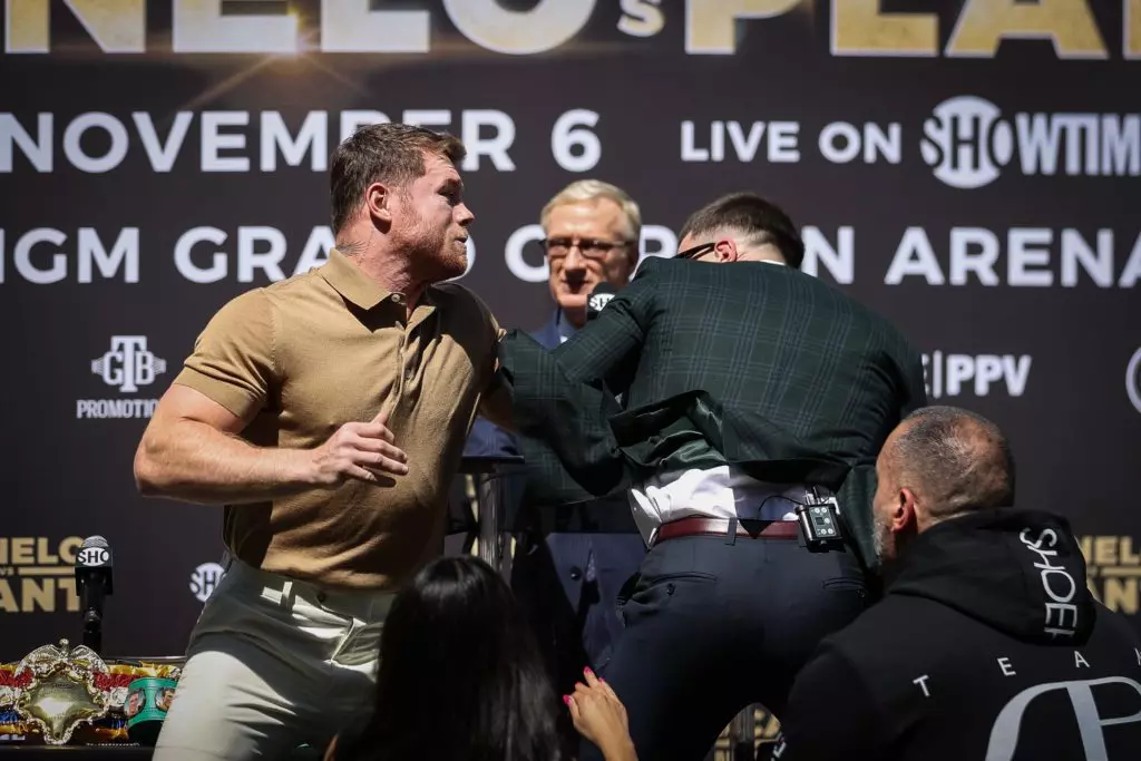 Canelo-Caleb Plant Tuesday Presser Turned Violent