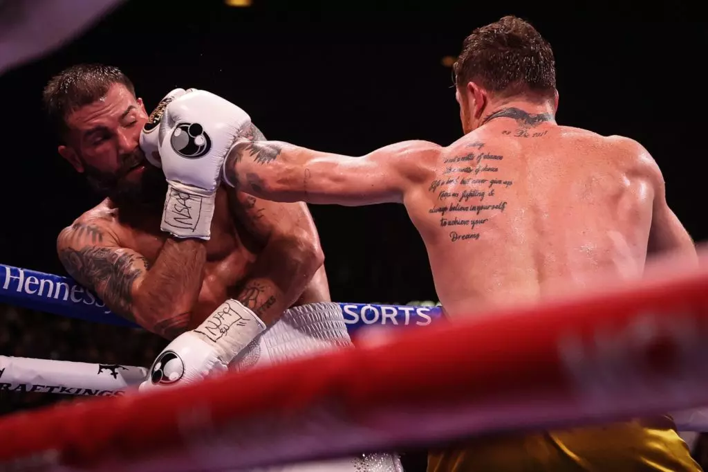 Canelo Alvarez Stops Caleb Plant To Become Undisputed