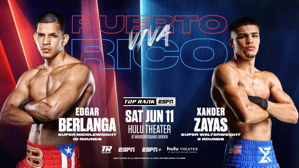Edgar Berlanga To Headline For Top Rank June 11th
