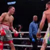 Gilberto Ramirez vs David Benavidez: David Benavidez taunting Caleb Plant with his tongue out.