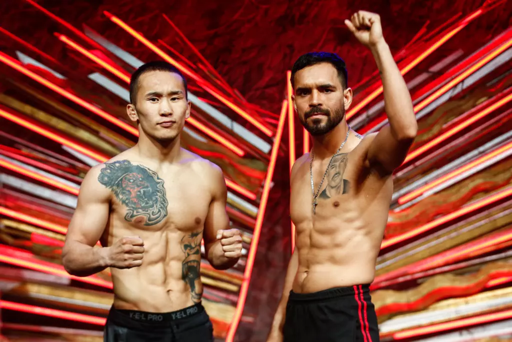 LR BOXINGINSIDER ON DAZN WEIGH IN ERDENEBAT VS MERCADO TRAPPFOTOS 04262023 7457