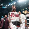 Errol Spence Jr in the ring before Terence Crawford fight