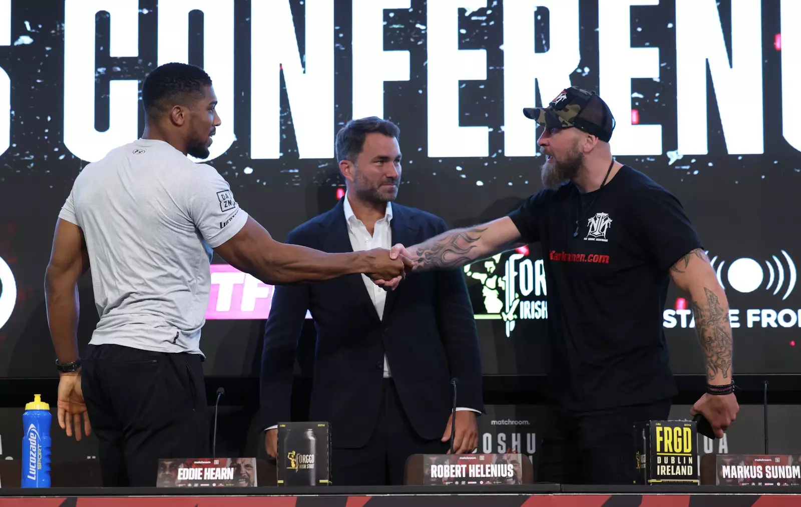 Anthony Joshua and Robert Helenius speak at press conference