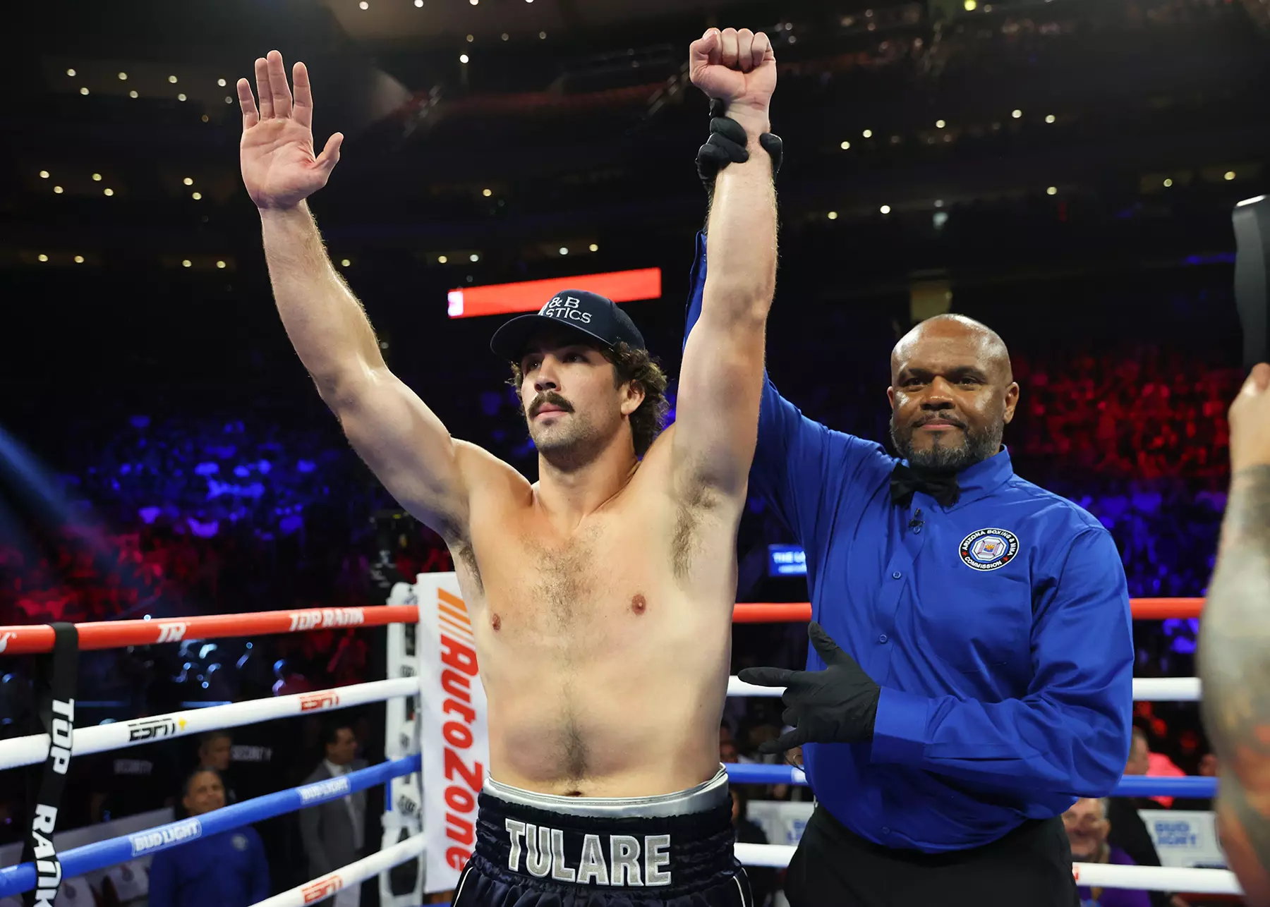 Richard Torrez Jr celebrates after defeating Willie Jake Jr
