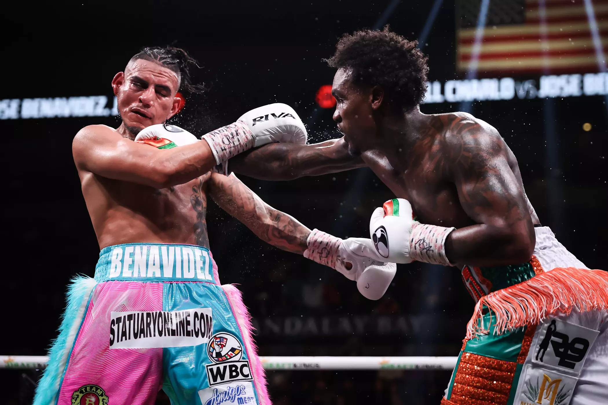 Jermall Charlo lands right hand against Jose Benavidez Jr