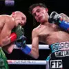 Jesse Rodriguez landing a right uppercut against Sunny Edwards