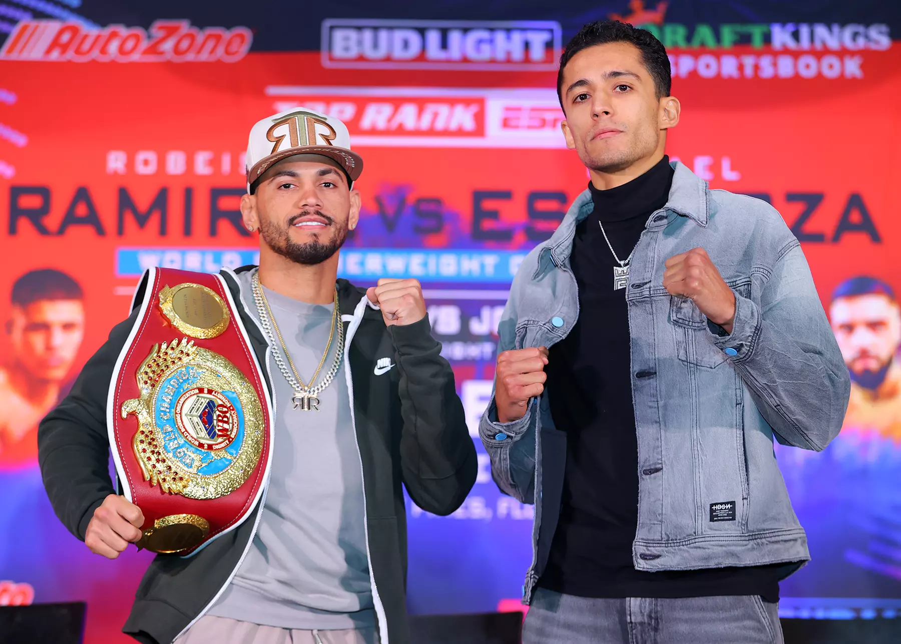 Robeisy Ramirez and Rafael Espinoza pose for the cameras