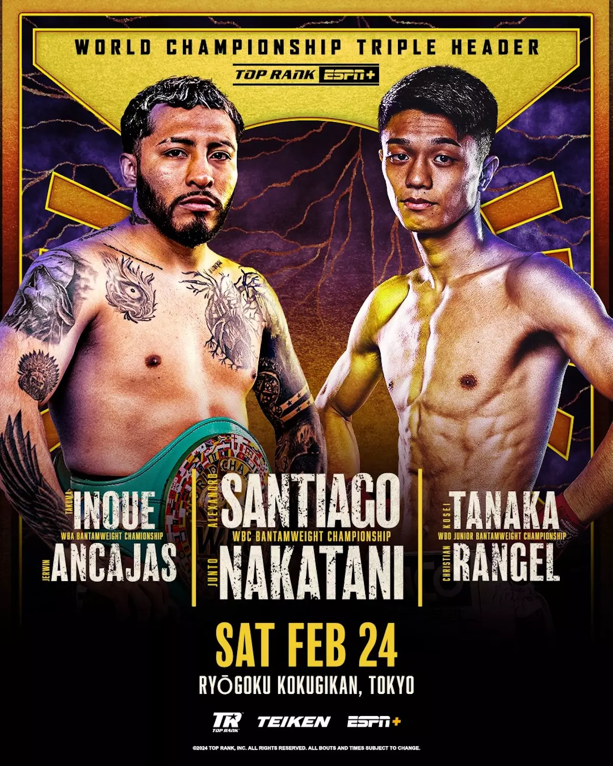 Top Rank Announce World Championship Triple Header