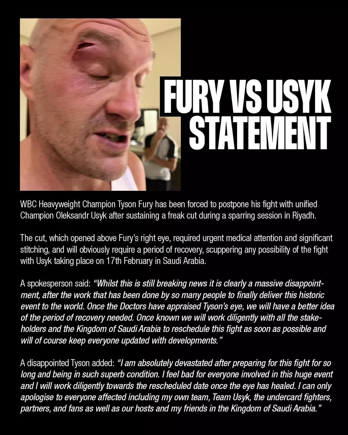 Tyson Fury Confirms Undisputed Fight Will Happen