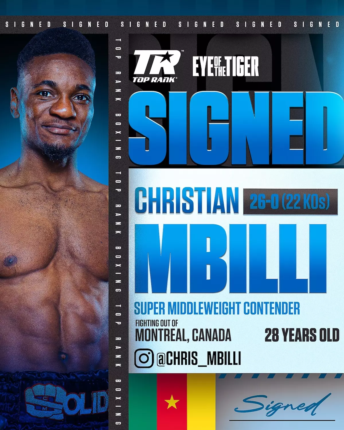 Big Punching Super Middleweight Signs Co-promotional Agreement With Top Rank