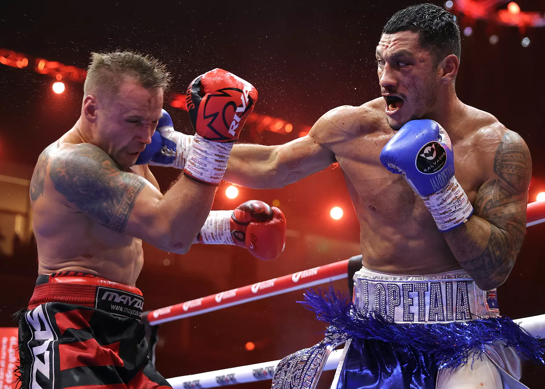 Jai Opetaia lands on Mairis Briedis