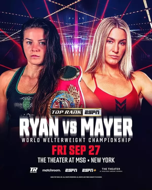 Sandy Ryan vs. Mikaela Mayer: How to Stream, Betting Odds and Fight Card