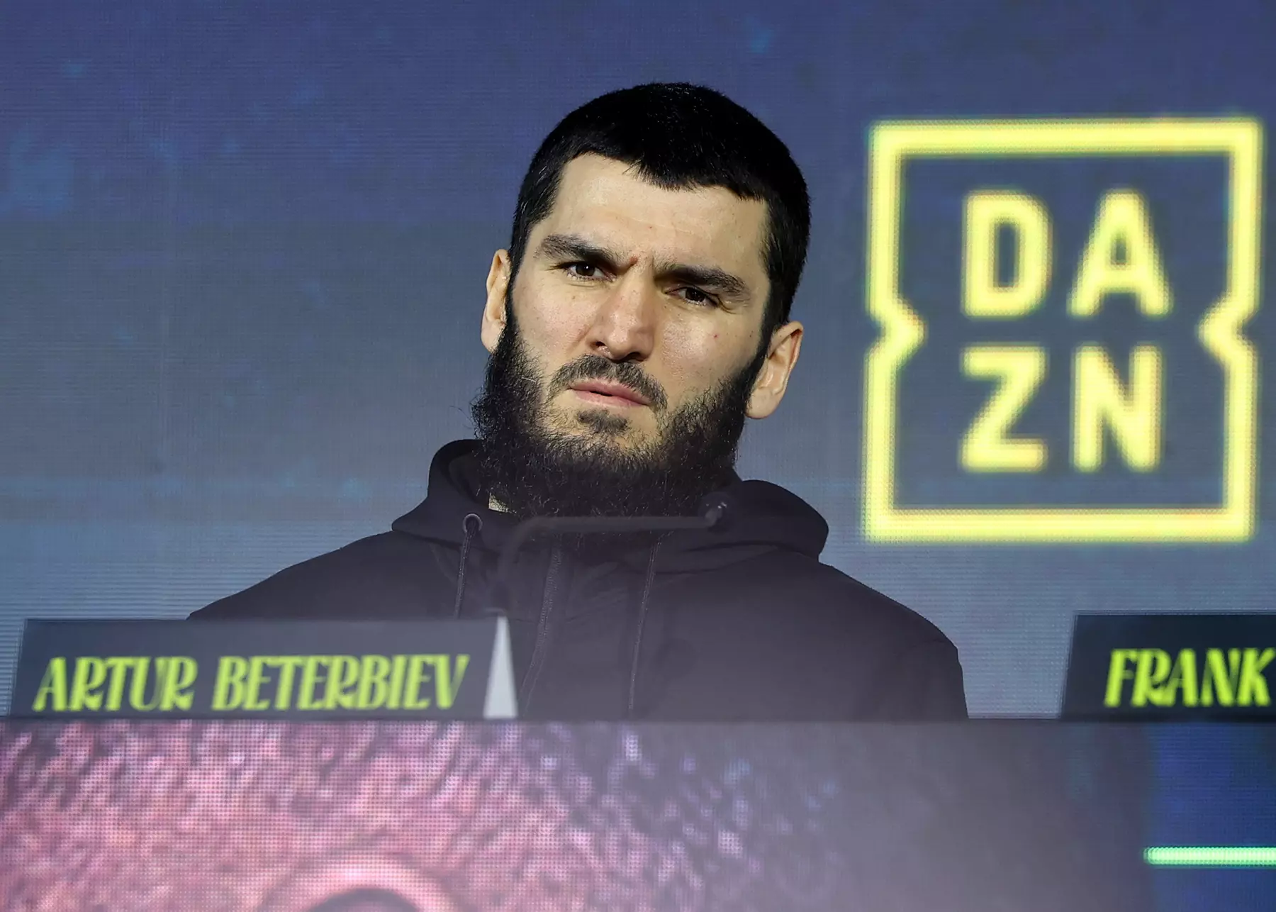 Artur Beterbiev stare at Dmitry Bivol press conference