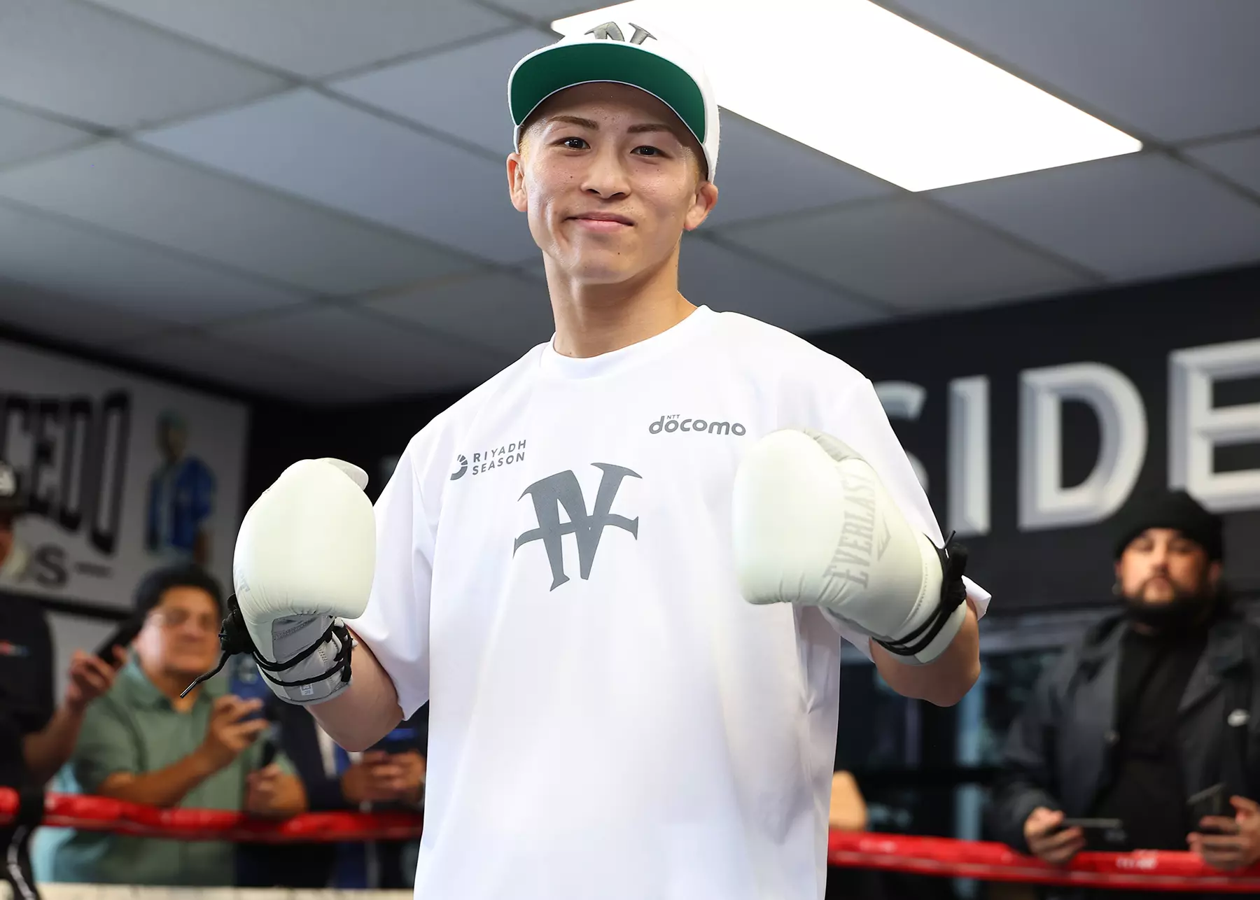 Naoya Inoue poses in boxing gloves for promo shoot. - Inoue vs Nakatani