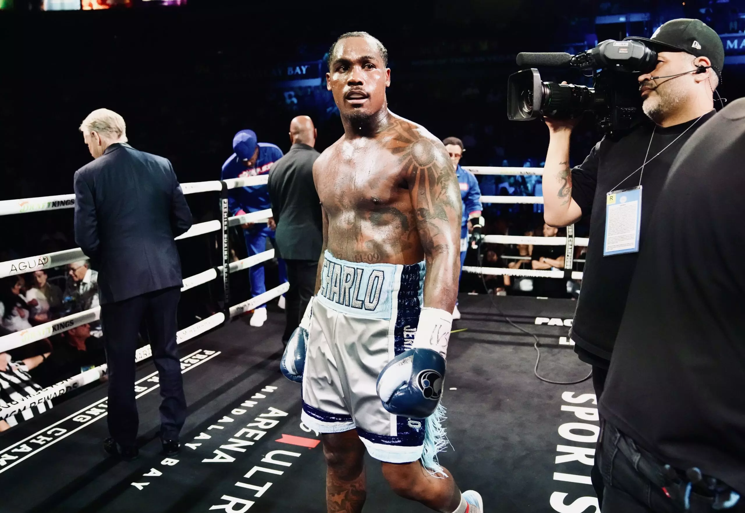 Jermall Charlo in the ring for Thomas Lamanna fight