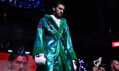 Hamzah Sheeraz is introduced before his super middleweight fight against Edgar Berlanga