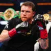 Canelo Alvarez looks on prior to the Undisputed & Ring Magazine Super Middleweight Championship against Terence Crawford (not pictured) at Allegiant Stadium on September 13, 2025 in Las Vegas, Nevada.