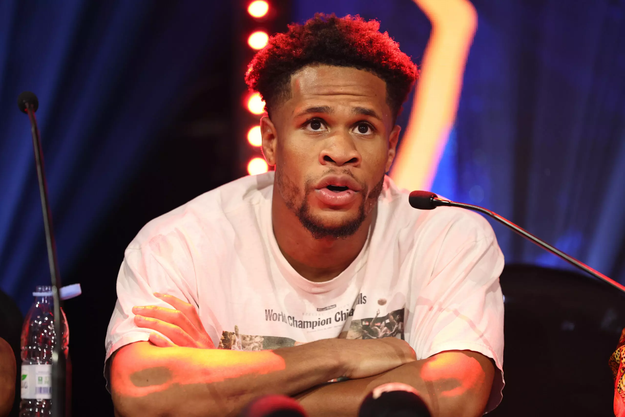 Devin Haney at a press conference