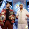 David Benavidez and Gilberto Ramirez promo shot with belts.