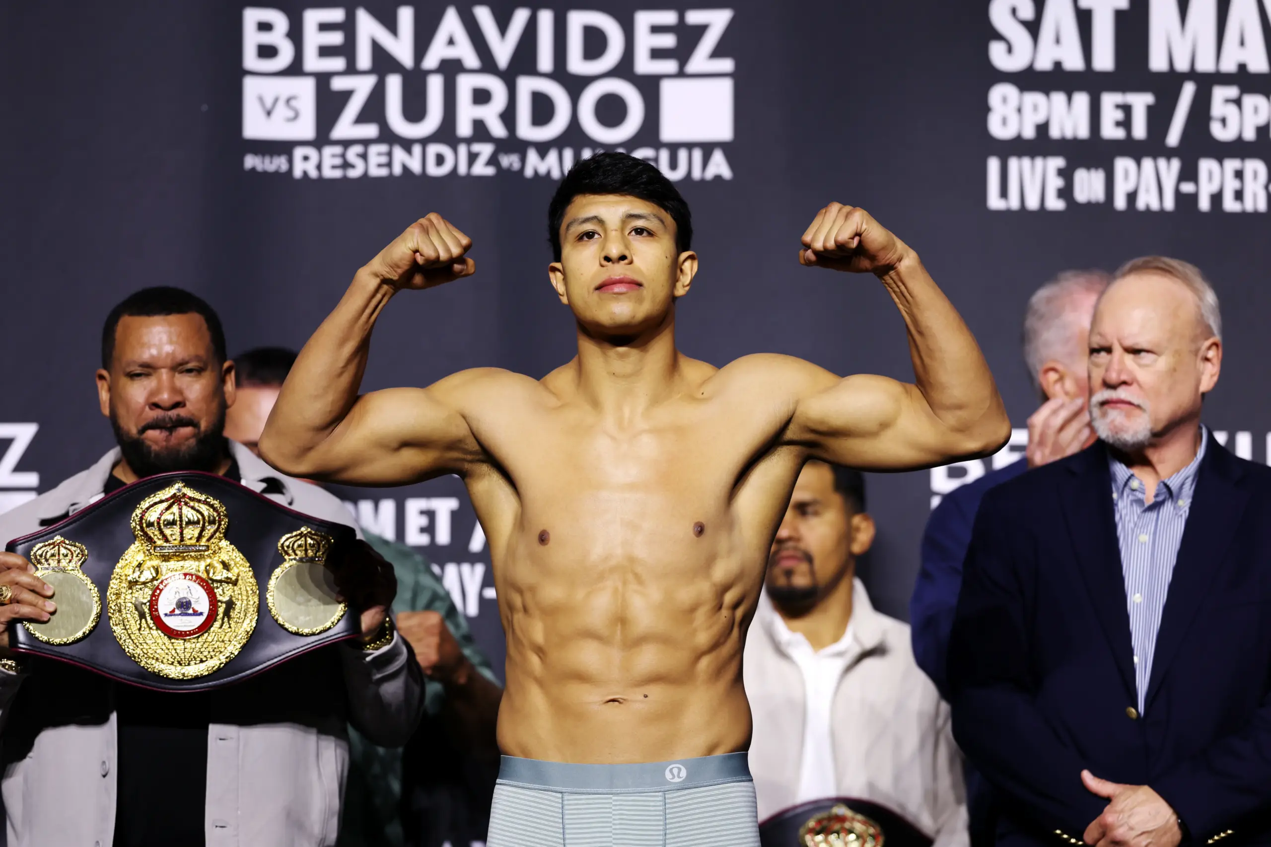 Jaime Munguia at weigh in before Armando Resendiz May 2 fight