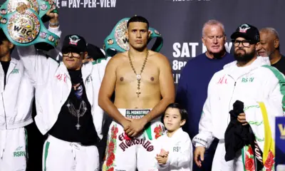 David Benavidez at weigh in before Gilberto Ramirez fight.