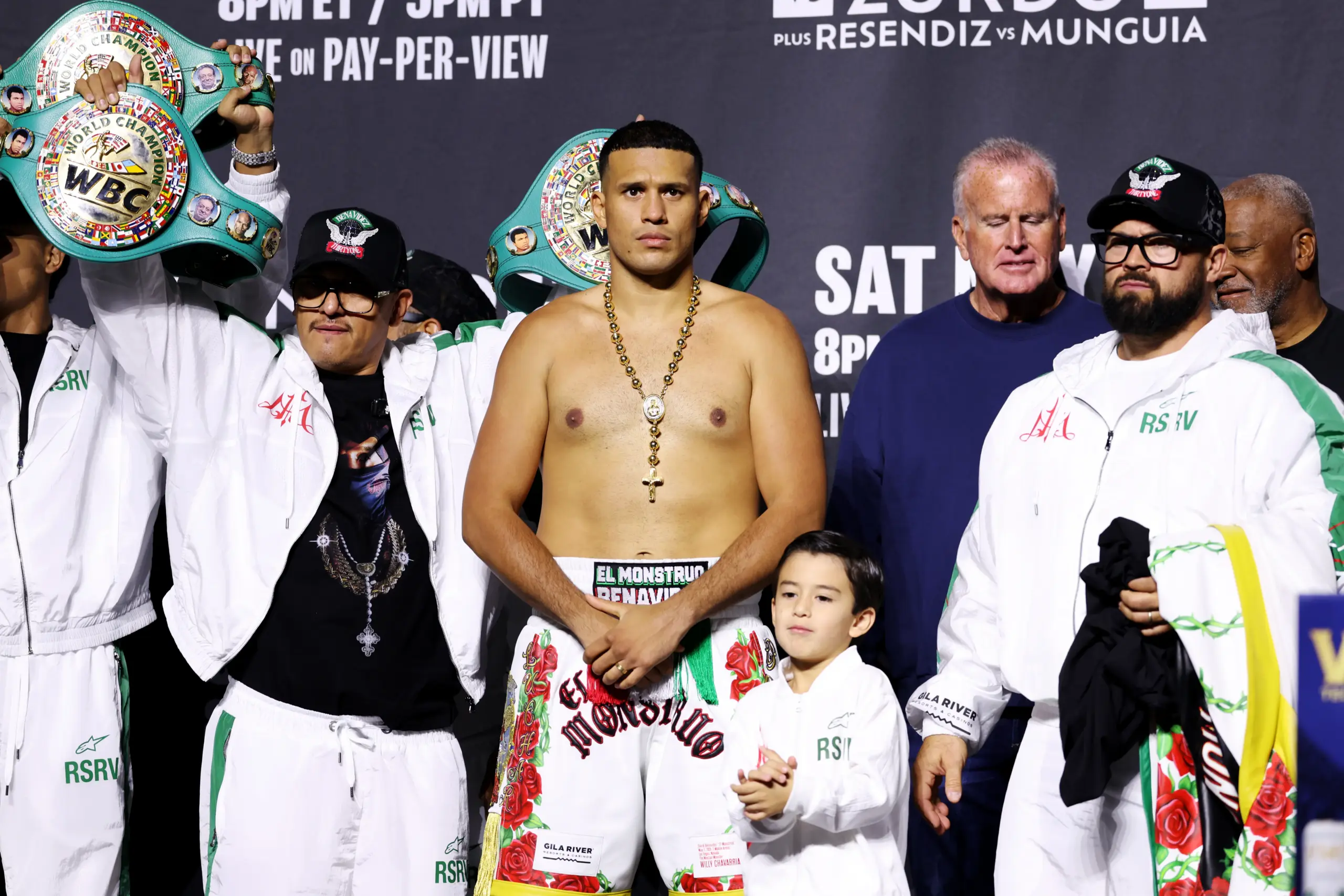David Benavidez at weigh in before Gilberto Ramirez fight.