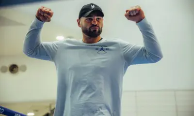 Filip Hrgovic at public workout before May 16 fight vs Dave Allen