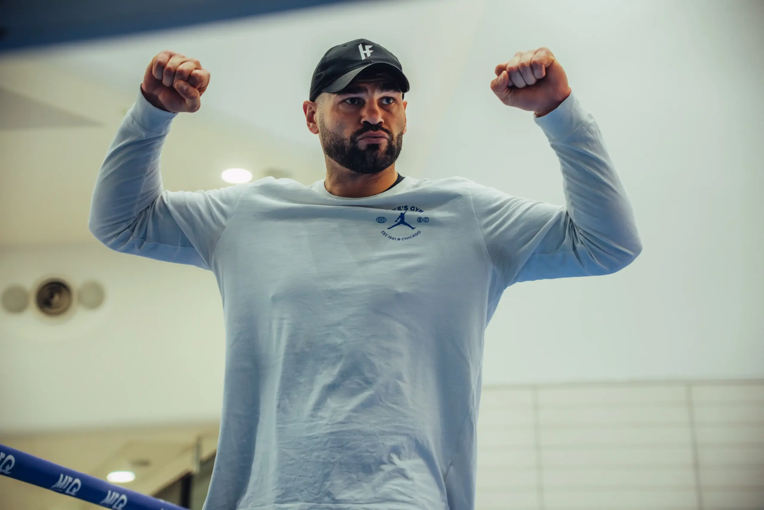 Filip Hrgovic at public workout before May 16 fight vs Dave Allen