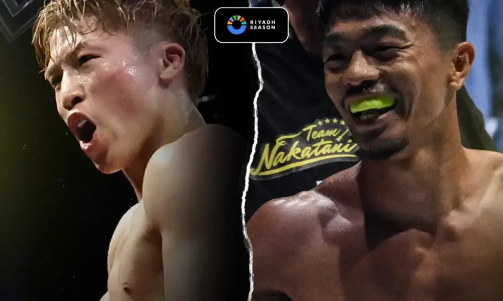 Side by side images of Naoya Inoue and Junto Nakatani
