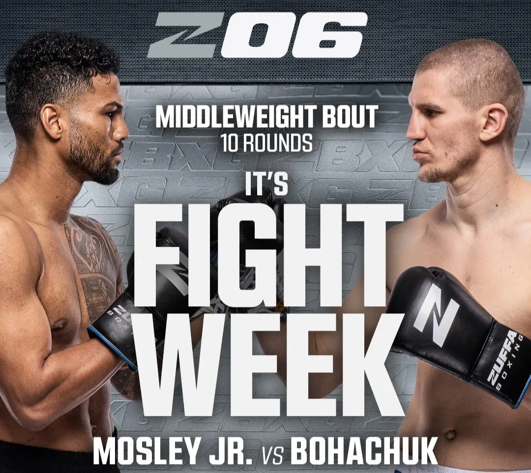 Shane Mosley Jr. vs Serhii Bohachuk fight poster