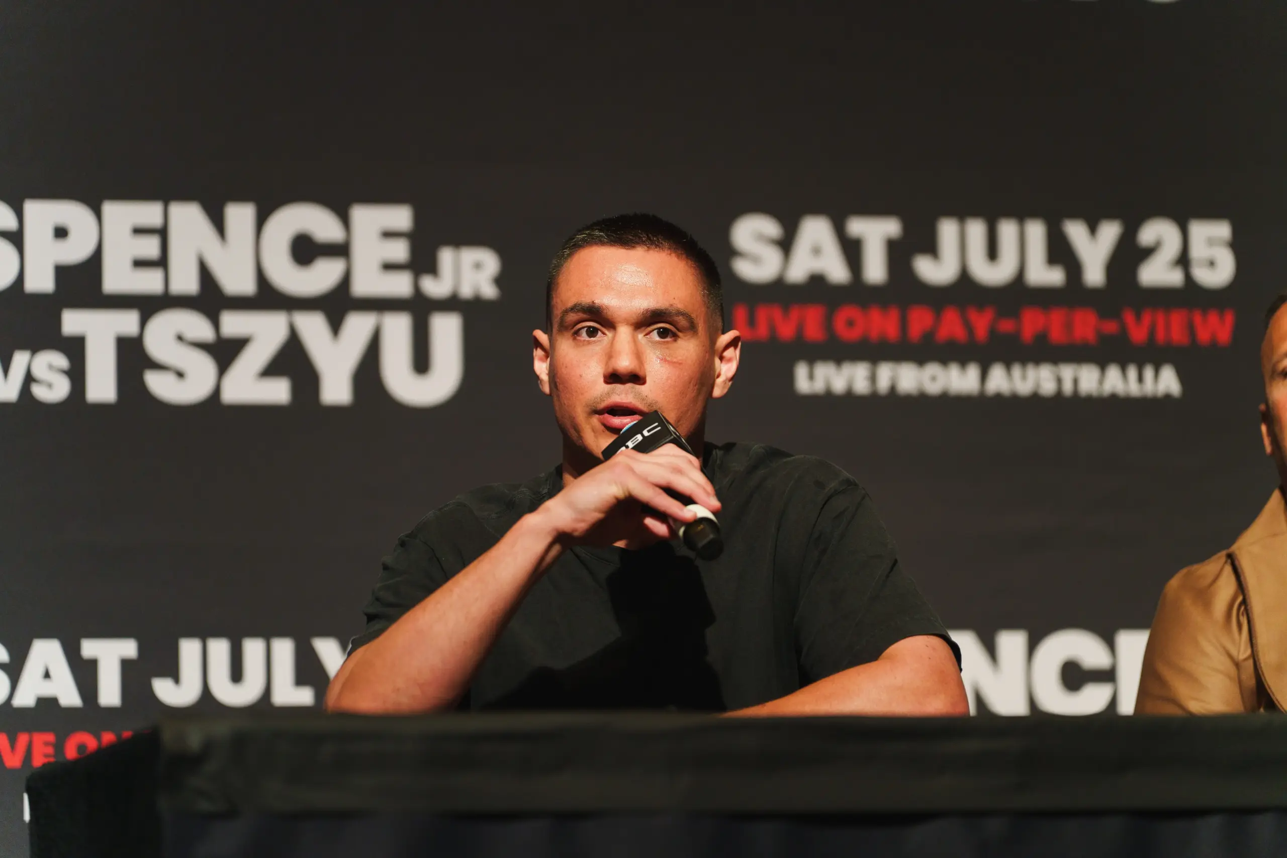Tim Tszyu vs Errol Spence: Tszyu at launch press conference for July 25 fight