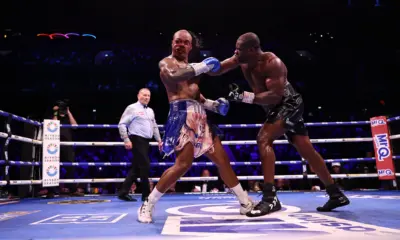 Daniel Dubois lands huge punch on Fabio Wardley during their May 9 heavyweight world title fight