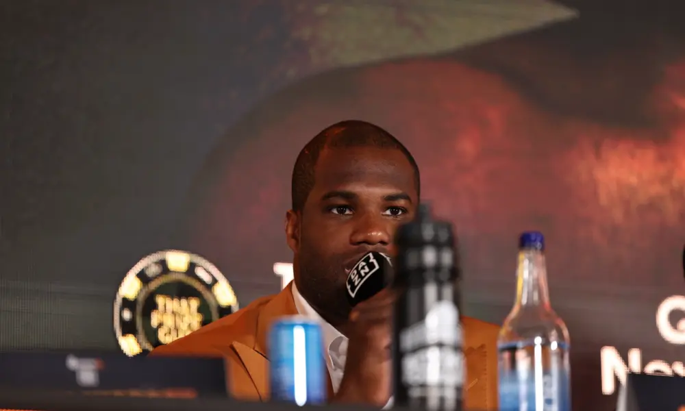 Fabio Wardley vs Daniel Dubois presser for May 9 fight - Dubois talking into mic