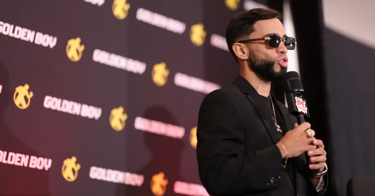 Oscar Collazo speaking at a press conference