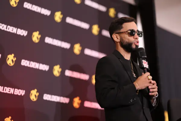 Oscar Collazo speaking at a press conference