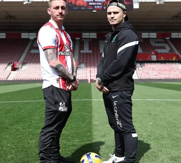 Ryan Garner vs Michael Magnesi promo shot at St Mary's