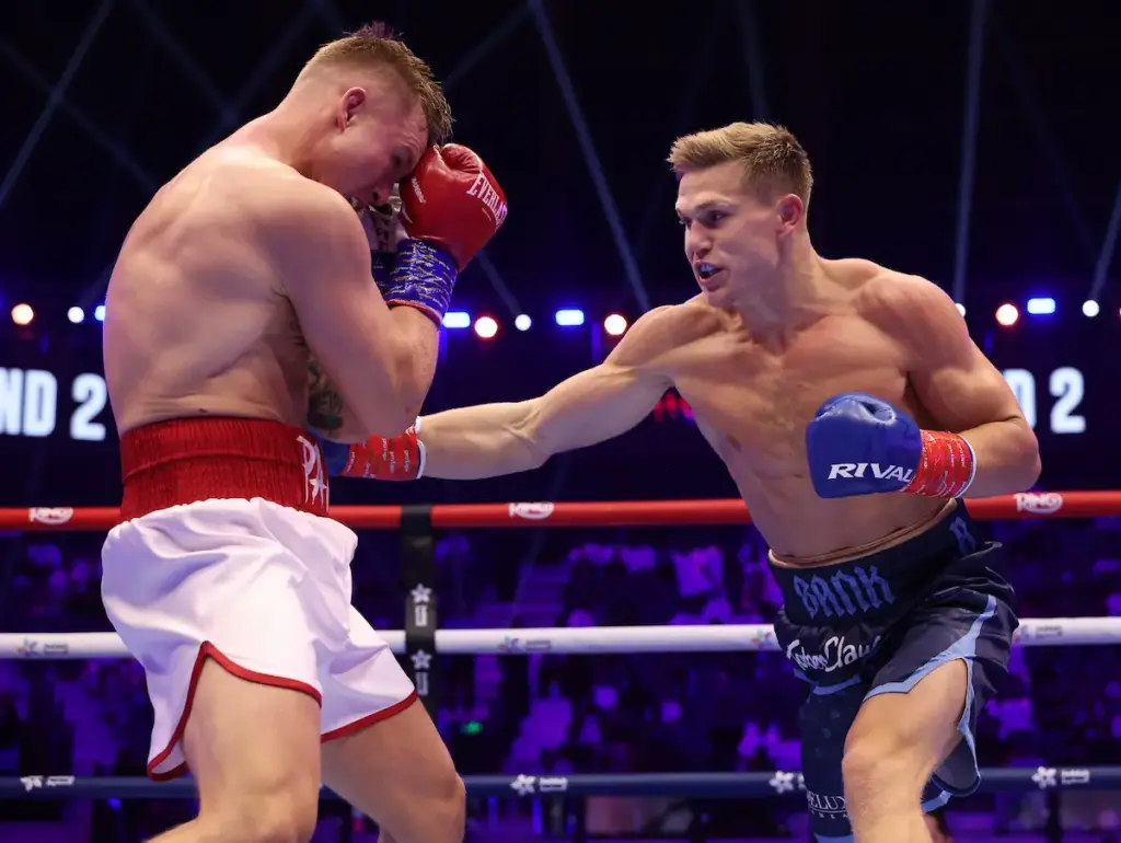 Jacob Bank lands right hand against Pawel August
