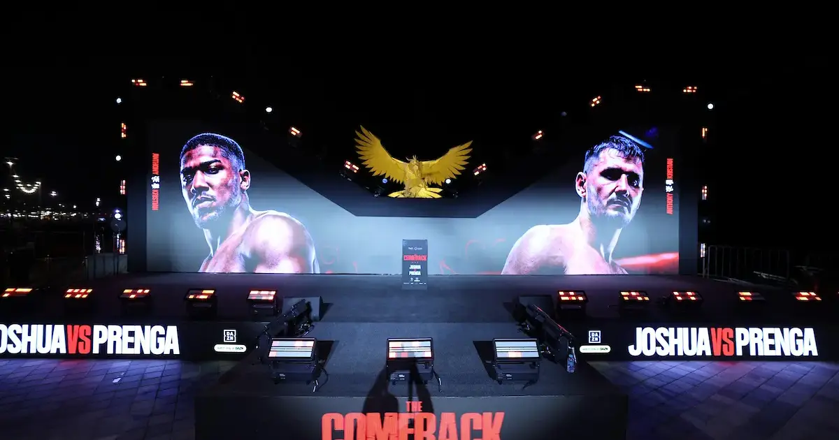 Anthony Joshua vs Kristian Prenga stage for weigh in