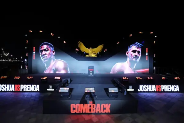 Anthony Joshua vs Kristian Prenga stage for weigh in