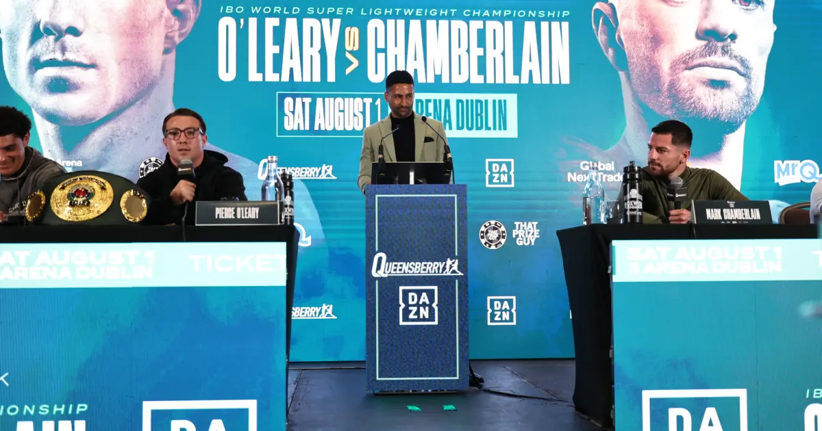 Pierce O'Leary vs Mark Chamberlain press conference with Dev Sahni