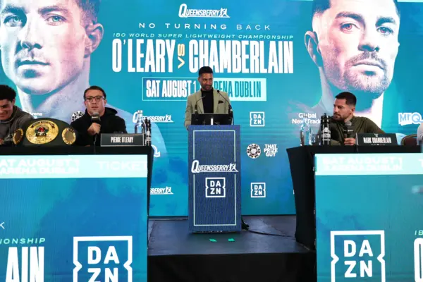 Pierce O'Leary vs Mark Chamberlain press conference with Dev Sahni