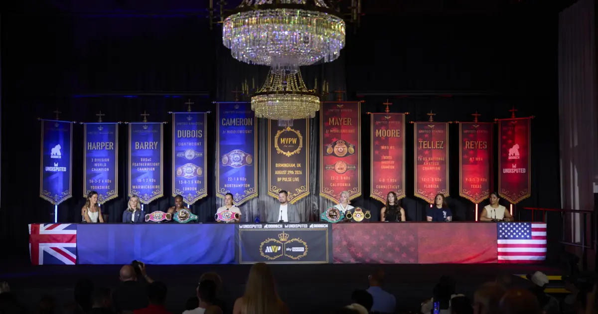 All fighters from the main card at Mikaela Mayer vs Chantelle Cameron launch presser
