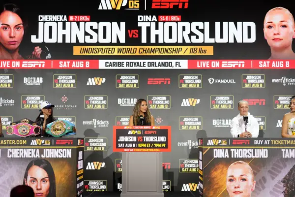 Press conference for Cherneka Johnson vs. Dina Thorslund