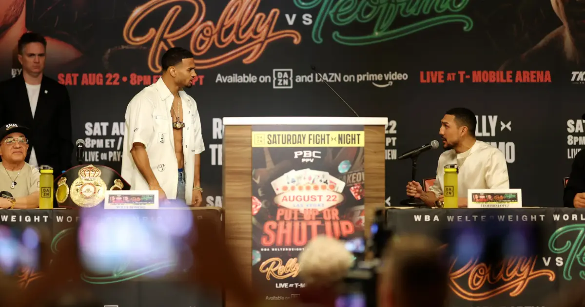 Rolly Romero and Teófimo López at their press conference