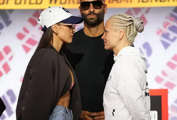 Cherneka Johnson and Dina Thorslund face off